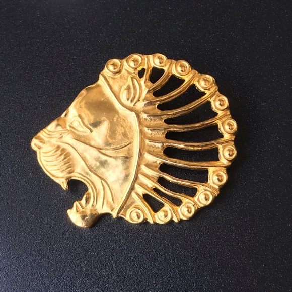 Vintage Jewelry - VTG MMA Gold Persian Roaring Lion Pendant & Brooch